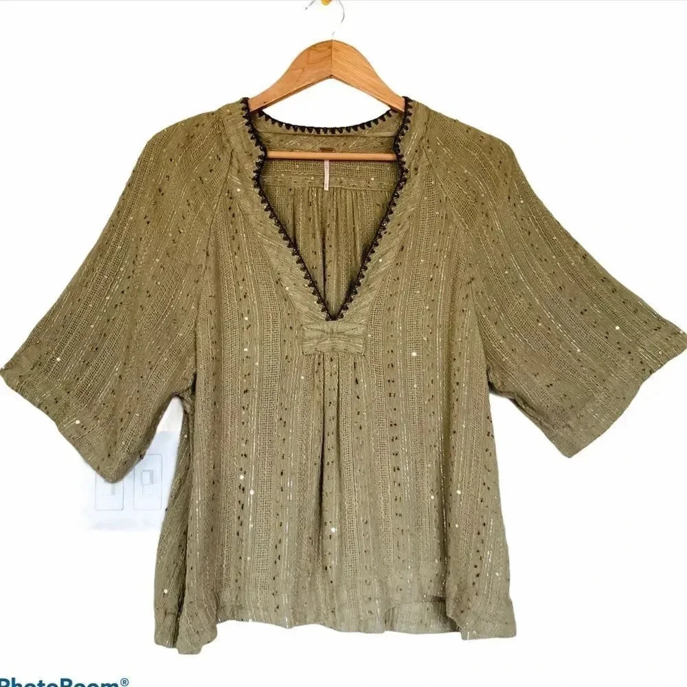 Free People Size SP Get Over It Blouse OB559432